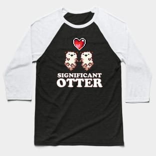Significant Otter Pixel Art Baseball T-Shirt